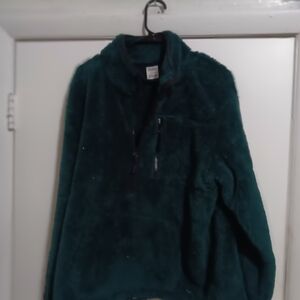 PINK Victoria's Secret Dark Green Fleece Jacket